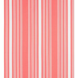 Broad Stripe Linen (Horizontal stripes) Coral/Natural - 100% Pure Linen -  Volga Linen