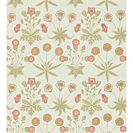 Daisy Wallpaper by Morris & Co in Coral/Manilla | Jane Clayton