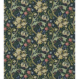Golden Lily Fabric by Morris & Co in Midnight/Green | Jane Clayton