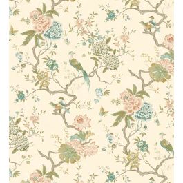 Oriental Bird Wallpaper in Antique by GP & J Baker | Jane Clayton