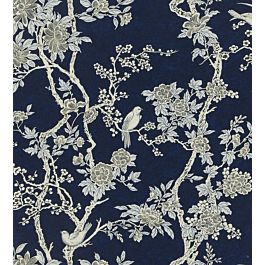 Marlowe Floral Wallpaper by Ralph Lauren in Prussian Blue | Jane Clayton