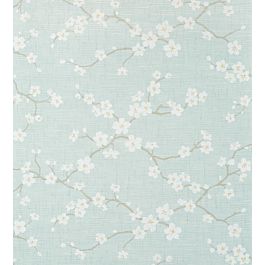 Sakura Wallpaper by Thibaut in Aqua | Jane Clayton
