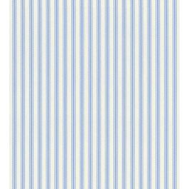 Ticking Stripe Wallpaper in Sky by Ian Mankin | Jane Clayton