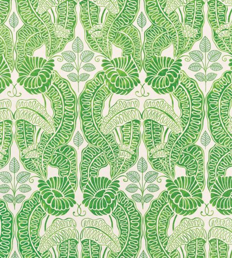 Belle De Nuit Fabric in Green by Raoul Dufy for Christopher Farr