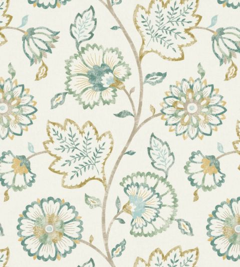 Home Couture Kalamkari All Over Slate Royal Sky Denim Wallpaper 40% Off |  Samples