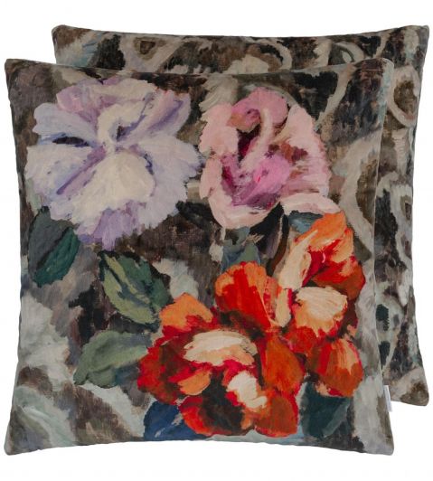 Tapestry Flower Ready Made Cushions by Designers Guild in Damson