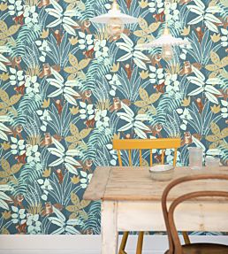 Aventure Wallpaper in Bleu Dore by Caselio | Jane Clayton