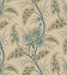 Anika Wallpaper in Teal by Warner House | Jane Clayton