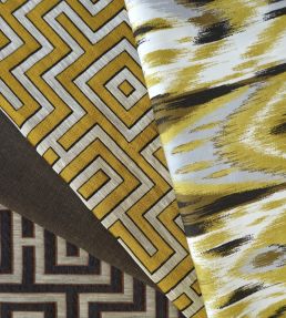 Fret Maze Fabric by Jim Thompson Black Walnut