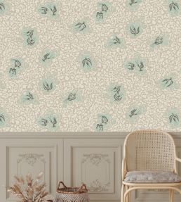 Bea's Swallows Wallpaper by Josephine Munsey Cliffwell Stone and Radmoor Blue