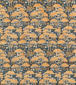 Bonsai & Gingko Fabric by Sanderson Midnight / Orange