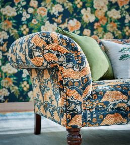 Bonsai & Gingko Fabric by Sanderson Blue