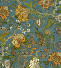 Chameleon Trail Wallpaper by Josephine Munsey Teal and Orange
