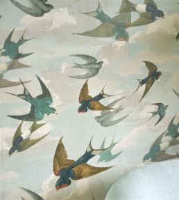 Chimney Swallows Wallpaper by Designers Guild in Sky Blue | Jane Clayton