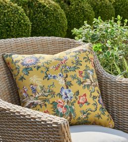 Chinese Garden Outdoor Ready Made Cushions in Ochre by Warner House Jane Clayton