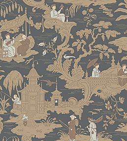 Chinese Toile Wallpaper by Cole & Son Charcoal