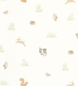 Companions Of The Forest Wallpaper in Vert Amande by Casadeco | Jane ...