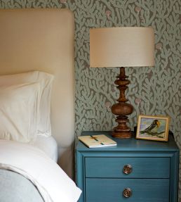 Coral Wallpaper by Josephine Munsey Osney Blue