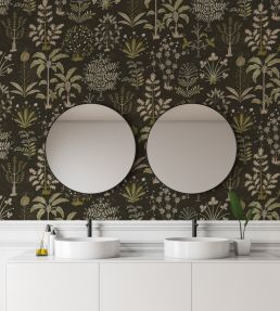 Cynthia Wallpaper by Josephine Munsey Black and Olive