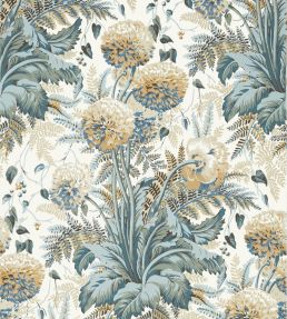Dahlia Wallpaper by Anna French Soft Gold on Cream