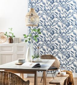 Delicate Wallpaper in Midnight Blue by Caselio | Jane Clayton