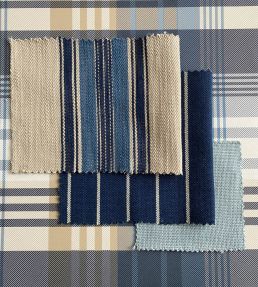 Falmouth Stripe Fabric by Mulberry Home Indigo