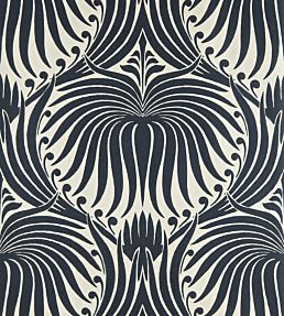 Lotus Wallpaper by Farrow & Ball in Pitch Black | Jane Clayton