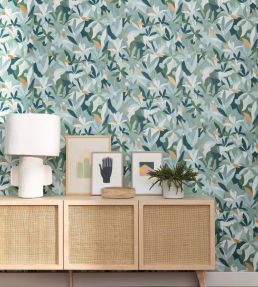 Fauve Wallpaper in Vert Emeraude Dore by Caselio | Jane Clayton