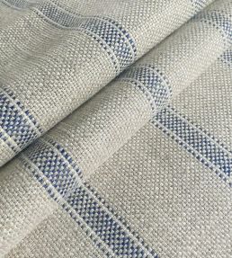 Forfar Stripe Fabric in Bluestone by Ian Mankin | Jane Clayton