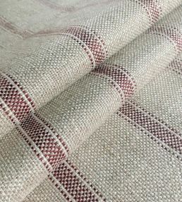 Forfar Stripe Fabric in Garnet by Ian Mankin | Jane Clayton