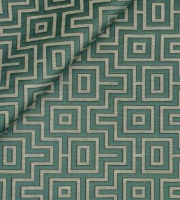 Fret Maze Fabric by Jim Thompson Deep Emerald