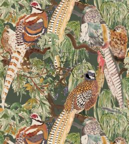 Game Birds Wallpaper in Forest by Mulberry Home | Jane Clayton