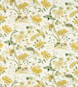 Indienne Peacock Fabric by Sanderson Gosling Yellow