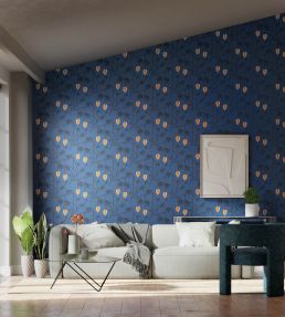 Kimiko Wallpaper by Harlequin Majorelle / Clementine