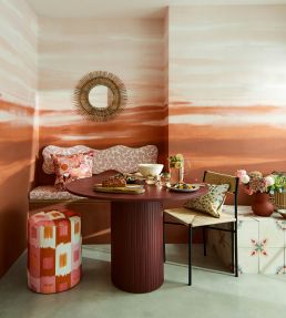 Manzara Mural by Harlequin Brazilian Rosewood - Bleached Coral
