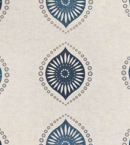 Medallion Fabric In Indigo & Midnight Champignon By Vanderhurd 