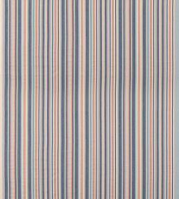 Medford Stripe Fabric by Mulberry Home Blue/Rust