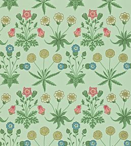 Daisy Wallpaper by Morris & Co in Pale Green/Rose | Jane Clayton