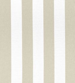 Newport Stripe Fabric by Thibaut Jute and White
