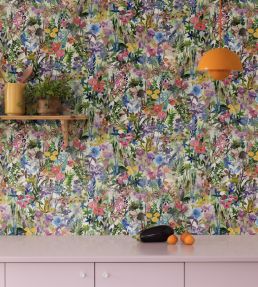 Poppy Meadow Wallpaper in Rainbow by Rebel Walls | Jane Clayton