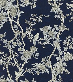 Marlowe Floral Wallpaper by Ralph Lauren in Prussian Blue | Jane Clayton