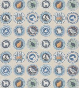 Robinas Dinner Party Fabric by GP & J Baker Blue