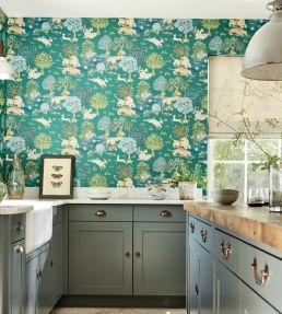 Pamir Garden Wallpaper by Sanderson in Cream/Nettle | Jane Clayton