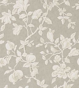 Magnolia & Pomegranate Wallpaper by Sanderson in Silver/Linen | Jane ...