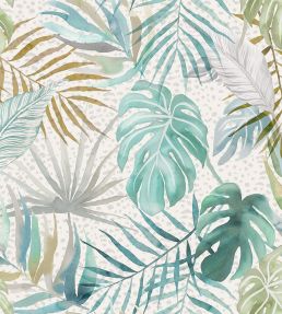 Tropica Wallpaper by Ohpopsi Turquoise