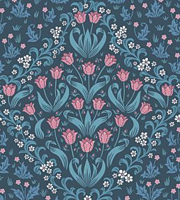 Tudor Garden Wallpaper in Fuchsia Blue by Cole & Son | Jane Clayton