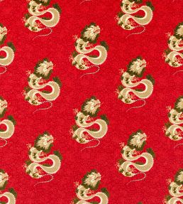 Water Dragon Fabric by Sanderson Cinnabar Red