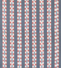 Wayfarer Stripe Fabric by Mulberry Home Blue/Red