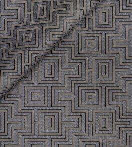 Fret Maze Fabric by Jim Thompson Graphite