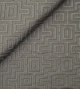 Fret Maze Fabric by Jim Thompson Shale Grey